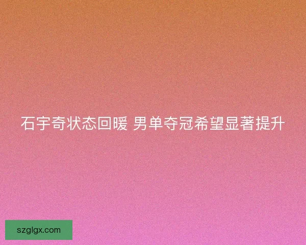 石宇奇状态回暖 男单夺冠希望显著提升 石宇奇状态回暖 男单夺冠希望显著提升