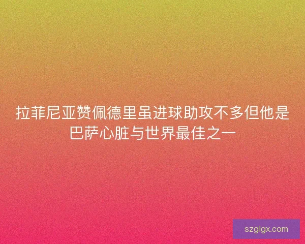 拉菲尼亚赞佩德里虽进球助攻不多但他是巴萨心脏与世界最佳之一