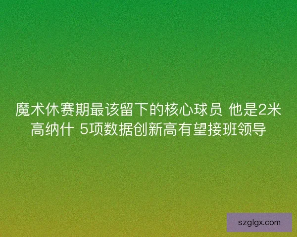 魔术休赛期最该留下的核心球员 他是2米高纳什 5项数据创新高有望接班领导